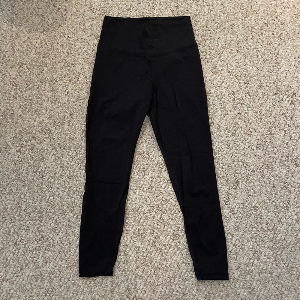 Lululemon Black 7/8 Leggings with Polka Dot Mesh